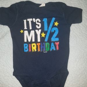 Half birthday onesie